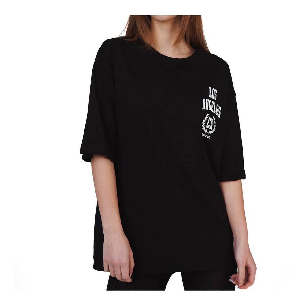 NEW AMBAR la logo relaxed fit t-shirt in black